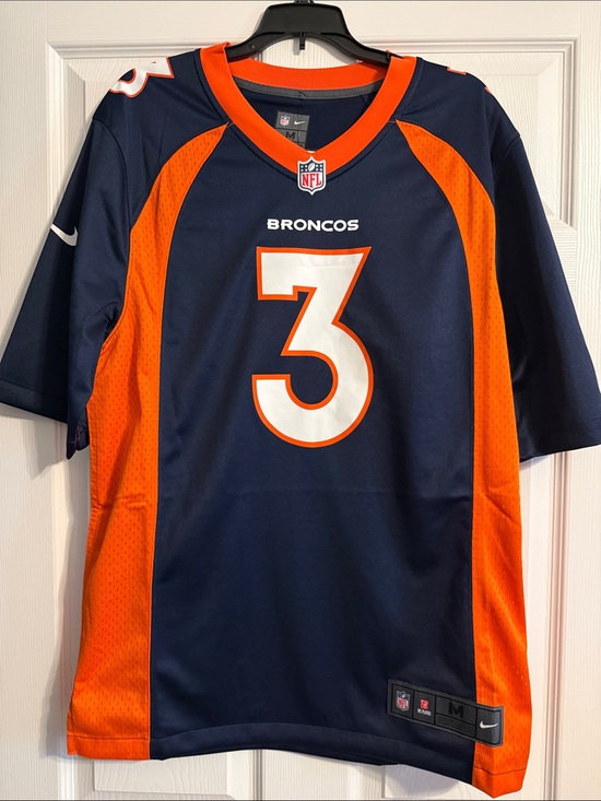 Nfl Apparel Other - Denver Broncos No.3 Navy and Orange Football Jersey - Nike